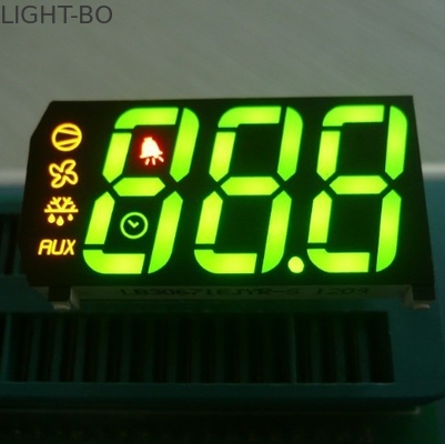 0.67 인치 3 손가락 7 세그먼트 전시 일반적인 양극 녹색 황색 빨강