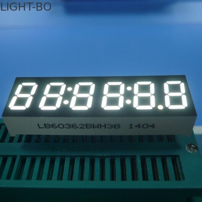 6 손가락 7 세그먼트 발광 다이오드 표시, 매우 밝은 백색 LED 시계 Diplay 0.36 인치