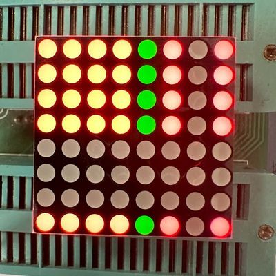 일반 안오드 스태블러 성능 3mm 8*8DOT 매트릭스 LED 디스플레이 이동 신호를 위한 쌍색 적색/녹색