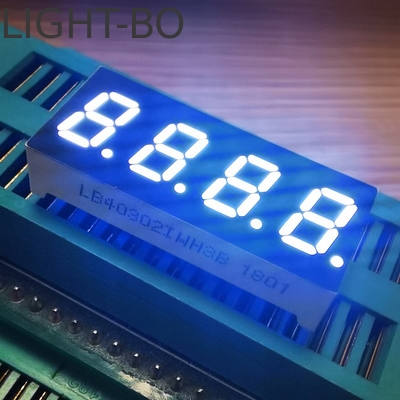 흰색 7.62mm 4Digit 7 세그먼트 LED 디스플레이 온도 표시기 공통 안도