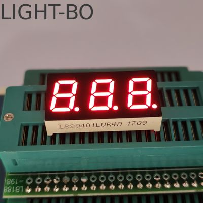 0.4인치 CC 3자리 7-세그먼트 LED, 온도 표시용 초고휘도 적색 디스플레이