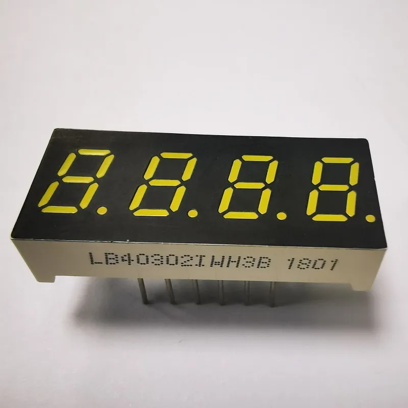 흰색 7.62mm 4Digit 7 세그먼트 LED 디스플레이 온도 표시기 공통 안도 1