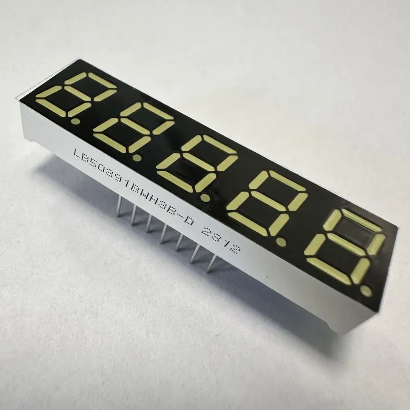 울트라 화이트 7 세그먼트 LED 디스플레이 5자리 0.39인치 디지털 지표용 공통 안도 1