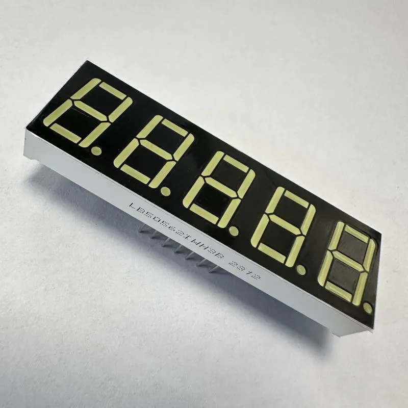 초백색 0.56인치 5자리 7개 세그먼트 LED 디스플레이 프로세스 제어용 공통 안도 1